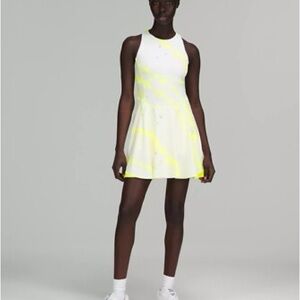 Lululemon Court Crush Tennis Dress - Neon Yellow and White Tie Dye